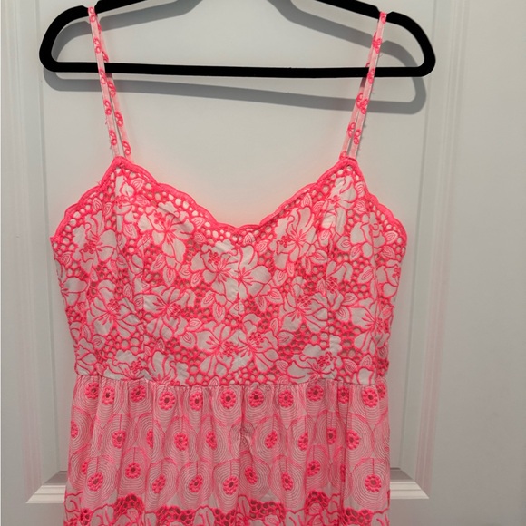 🧨HP🧨NWT Lilly Pulitzer Garden Gate Eyelet Kyla Maxi Dress CORAL PINK - Picture 7 of 12